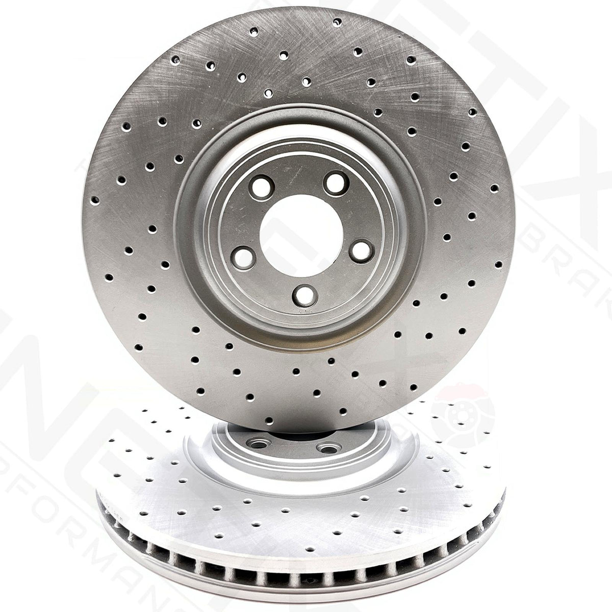 FOR JAGUAR XFR-S FRONT REAR CROSS DRILLED PERFORMANCE BRAKE DISCS 380mm 376mm