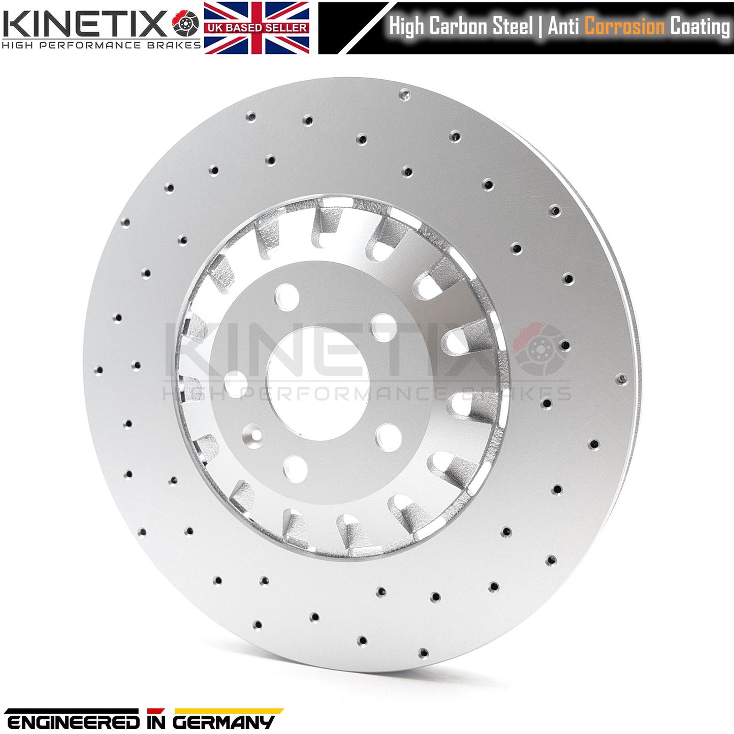 FOR AUDI Q7 Q8 45 TDI 50 TDI CROSS DRILLED FRONT BRAKE DISCS PAIR 375mm COATED