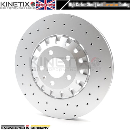 FOR AUDI Q7 Q8 45 TDI 50 TDI CROSS DRILLED FRONT BRAKE DISCS PAIR 375mm COATED
