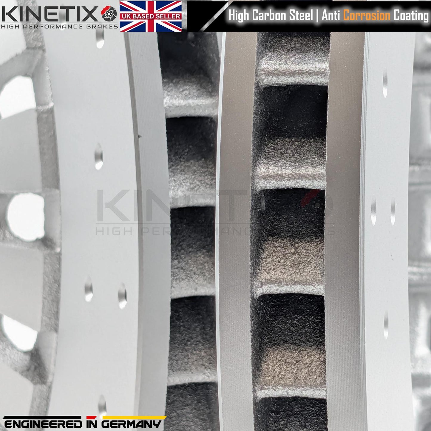 FOR AUDI RS4 RS5 CROSS DRILLED FRONT BRAKE DISC DISCS PAIR 4M0615301AM 375mm