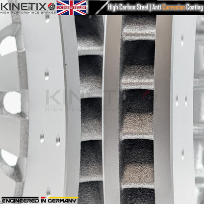 FOR AUDI Q7 Q8 45 TDI 50 TDI CROSS DRILLED FRONT BRAKE DISCS PAIR 375mm COATED