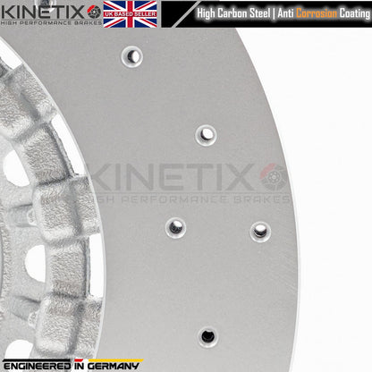 FOR AUDI Q7 Q8 45 TDI 50 TDI CROSS DRILLED FRONT BRAKE DISCS PAIR 375mm COATED