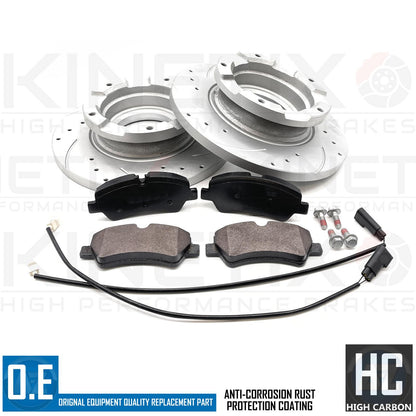 FOR FORD TORUNEO TRANSIT CUSTOM FRONT REAR DRILLED GROOVE BRAKE DISCS PADS 308mm