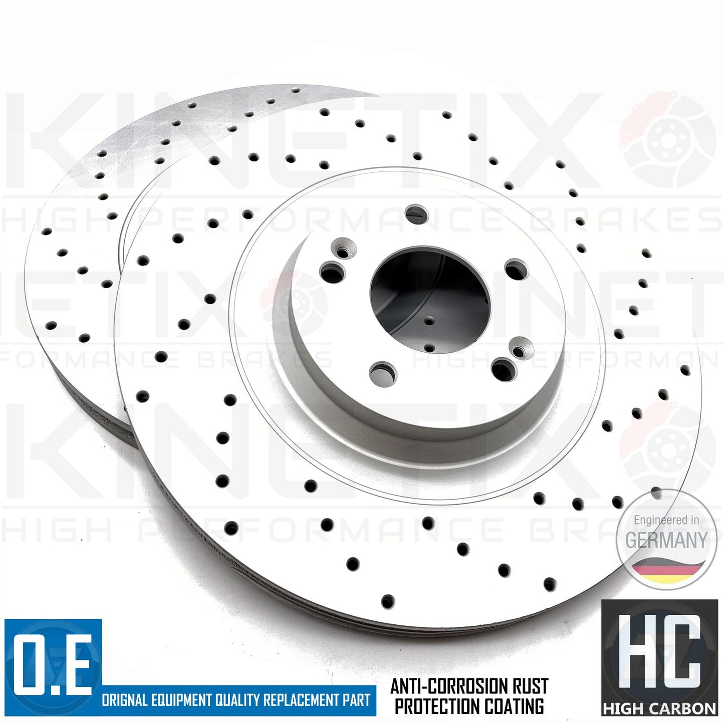 FOR HYUNDAI i30N FRONT REAR KINETIX DRILLED PERFORMANCE BRAKE DISCS 345mm 314mm