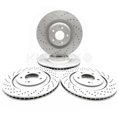 FOR HYUNDAI i30N 2.0N FRONT REAR DRILLED BRAKE DISCS BLUE PRINT PADS 345mm 314mm