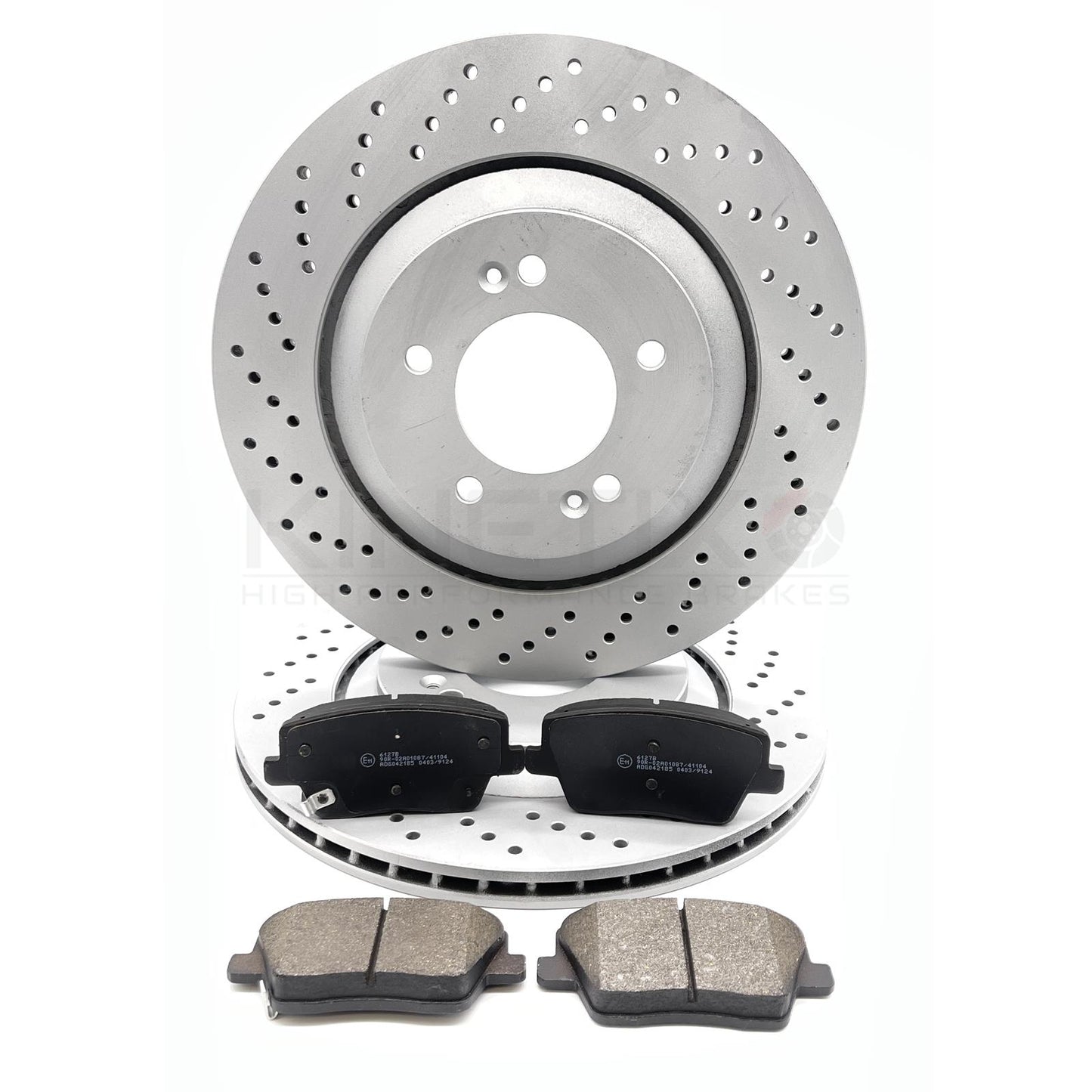 FOR HYUNDAI i30N 2017- CROSS DRILLED PERFORMANCE REAR BRAKE DISCS PADS 314mm