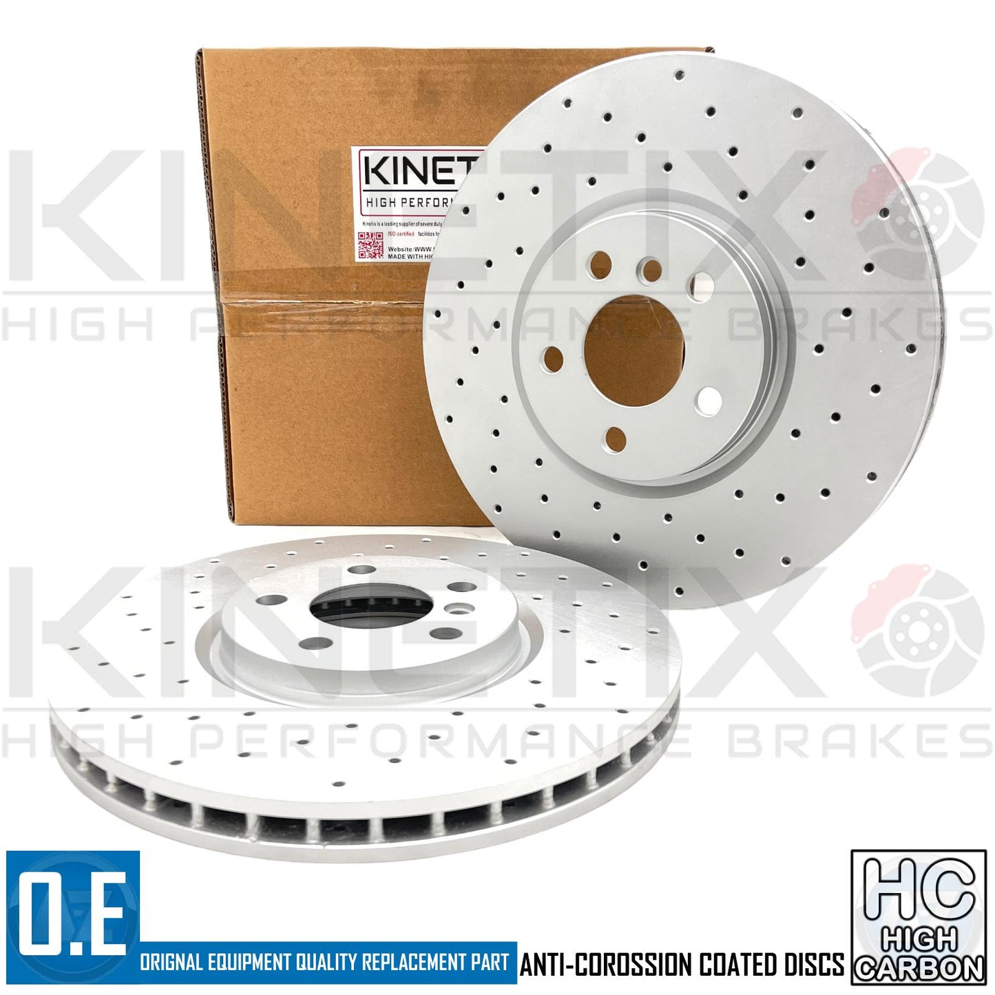 FOR MINI COOPER SD F54 FRONT CROSS DRILLED BRAKE DISCS APEC PADS SENSOR 335mm