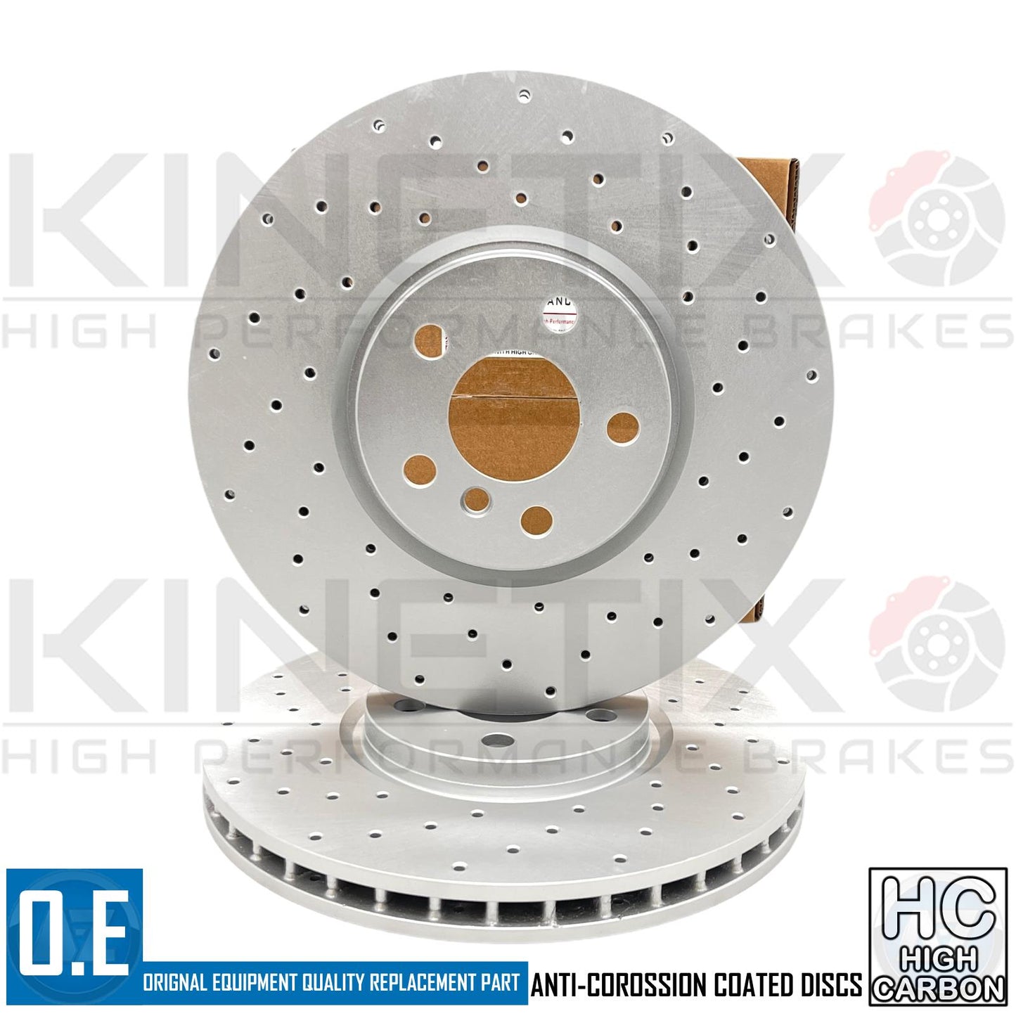 FOR MINI JOHN COOPER WORKS F56 FRONT CROSS DRILLED BRAKE DISCS APEC PADS 335mm