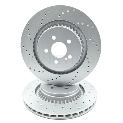FOR MERCEDES S63 S65 CL63 CL65 AMG FRONT REAR DIMPLED BRAKE DISCS 390mm 365mm