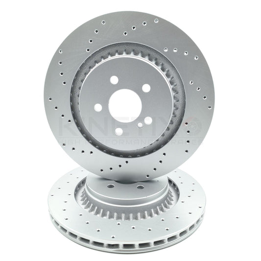 FOR MERCEDES S65 AMG REAR DIMPLED HIGH CARBON BRAKE DISCS PAIR 365mm BRAND NEW