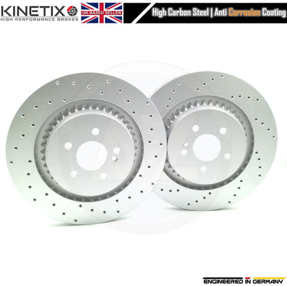 FOR MERCEDES S63 S65 CL63 CL65 AMG FRONT REAR DIMPLED BRAKE DISCS 390mm 365mm