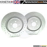 FOR MERCEDES CL63 AMG REAR DIMPLED HIGH CARBON BRAKE DISCS APEC PADS SENSOR 365m