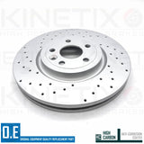 FOR JAGUAR XF 2.0 2015- COATED DRILLED FRONT BRAKE DISCS PADS WIRE 325mm X260