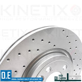 FOR JAGUAR XE 2.0 D 2015- COATED DRILLED FRONT BRAKE DISCS PADS WIRE 325mm X760