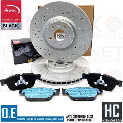 FOR POLESTAR 2 EV 2019- DRILLED FRONT REAR BRAKE DISCS APEC PADS 345mm 340mm