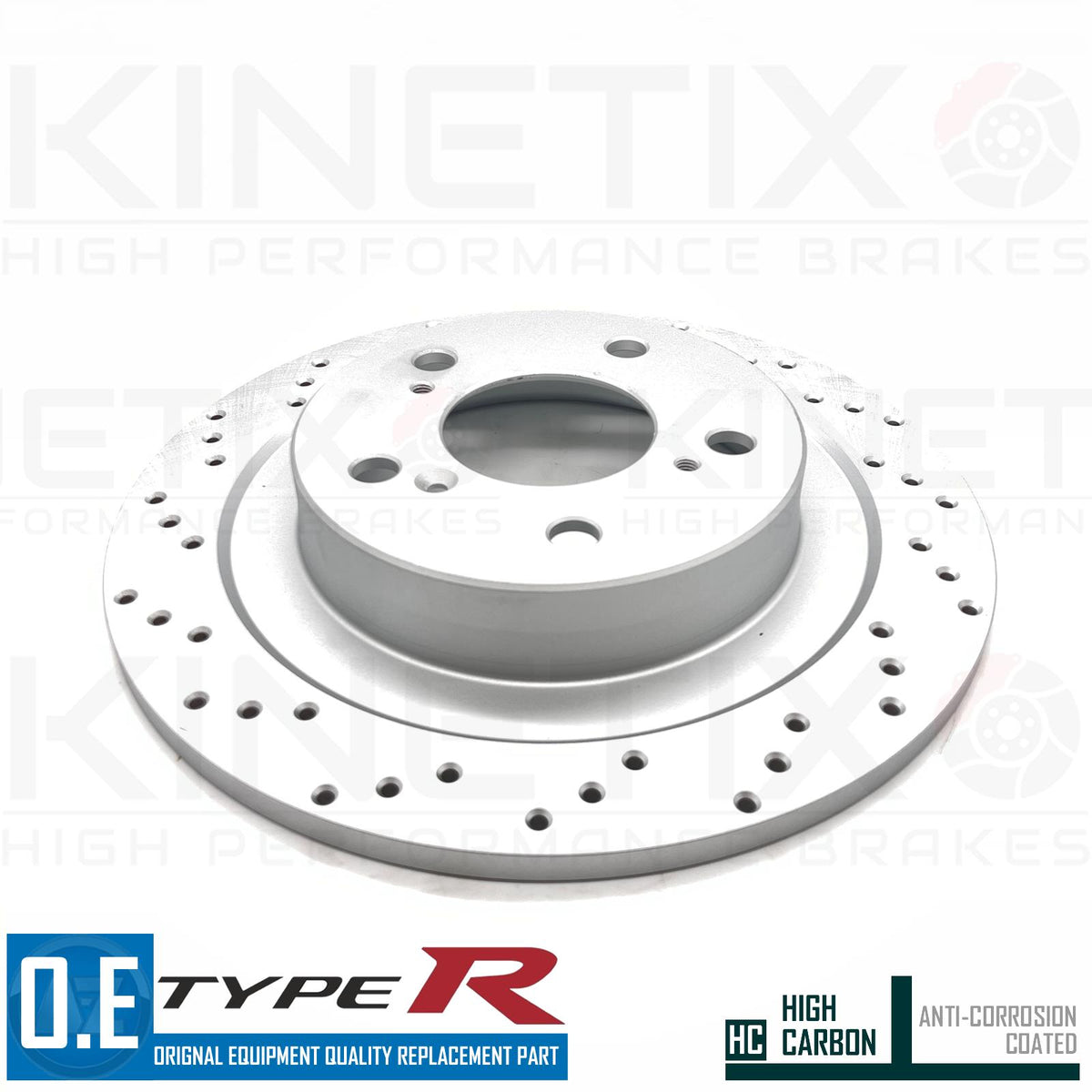 FOR HONDA CIVIC TYPE R FK8 CROSS DRILLED COATED REAR BRAKE DISCS PAIR 305m X 11m