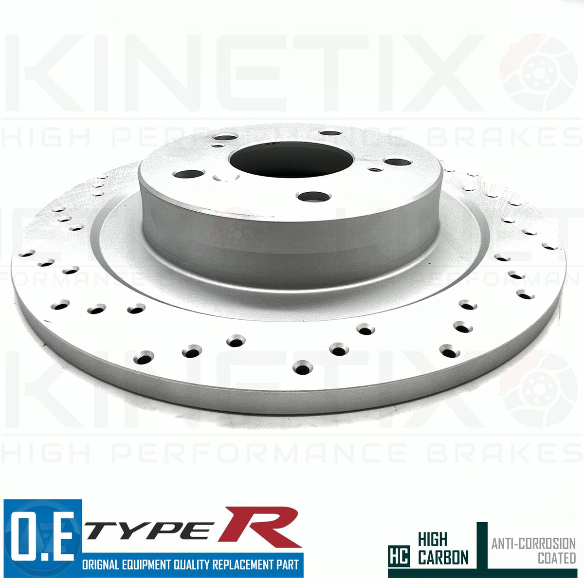 FOR HONDA CIVIC TYPE R FK8 CROSS DRILLED COATED REAR BRAKE DISCS PAIR 305m X 11m