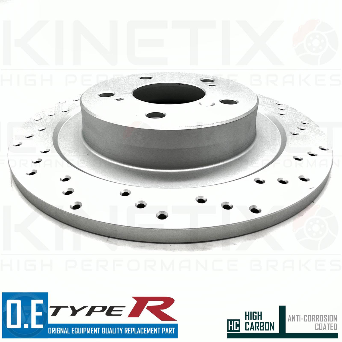 FOR HONDA CIVIC TYPE R FK8 CROSS DRILLED COATED REAR BRAKE DISCS PAIR 305m X 11m