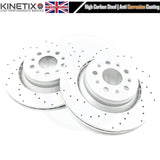 FOR MASERATI LEVANTE 3.8 GTS Q4 (M161) CROSS DRILLED REAR BRAKE DISCS PAIR 330mm