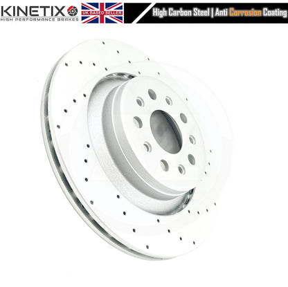 FOR MASERATI LEVANTE GHIBLI QUATTROPORTE DRILLED REAR BRAKE DISCS PAIR 330mm
