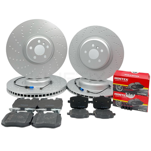 FOR BMW 750d Ld G11 G12 FRONT REAR BRAKE DISCS MINTEX PADS SENSORS 395m 370m