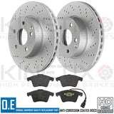 FOR VW TRANSPORTER 2.5 TDI T5 FRONT DRILLED HIGH CARBON BRAKE DISCS PADS 308mm