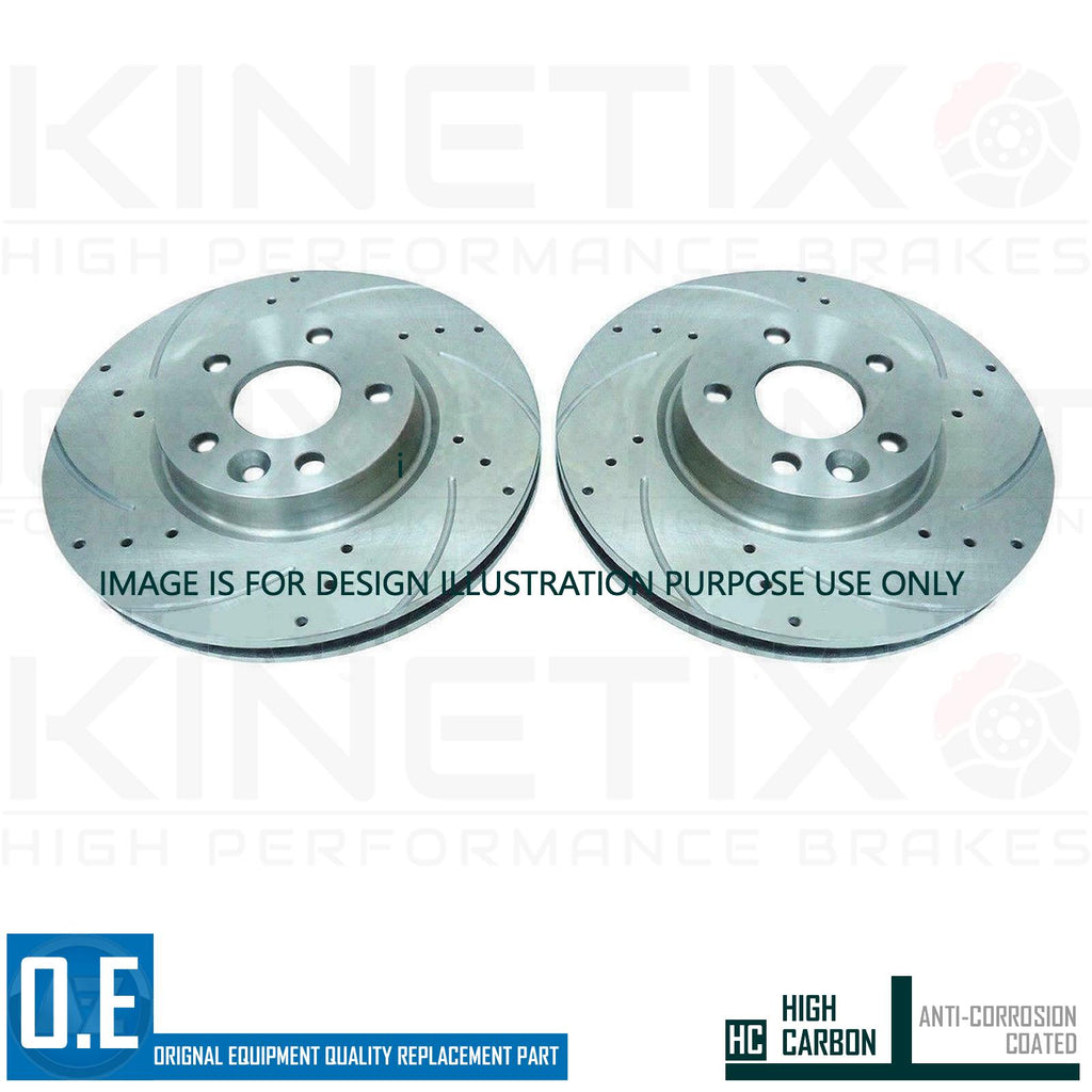 FOR AUDI A3 8V 1.6 TDI DRILLED & GROOVED COATED FRONT BRAKE DISCS PAIR 288mm